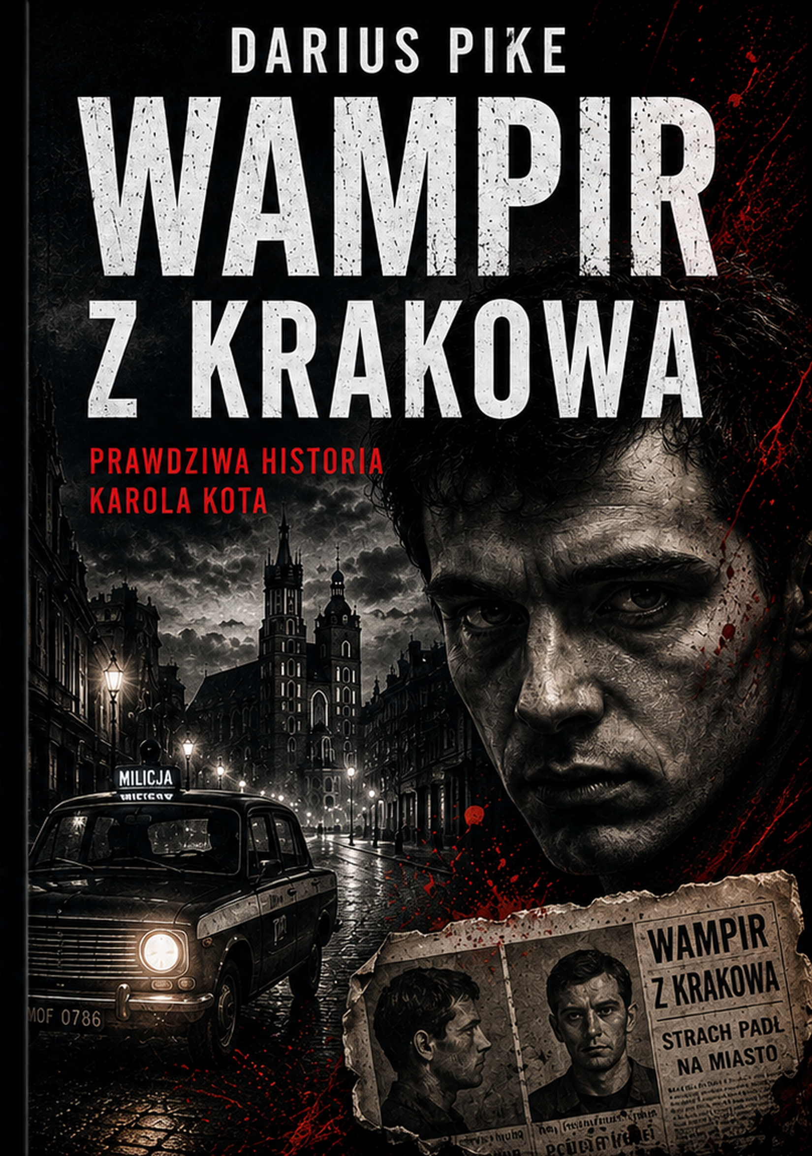 Mockup okładki książki Wampir z Krakowa autorstwa Dariusa Pike'a